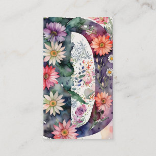 Mit Monogramm D Daisy Floral Watercolor QR-Logo Visitenkarte