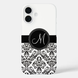 Mit Monogramm Damask iPhone 16 Hülle
