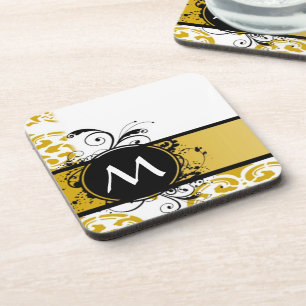 Mit Monogramm Damastmuster Untersetzer