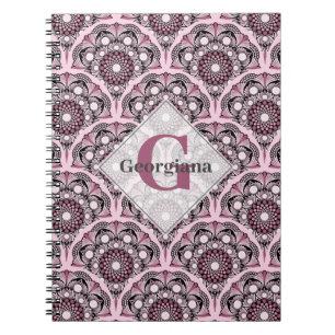 Mit Monogramm Deko Dusky Rose Cherry Blossom Manda Notizblock