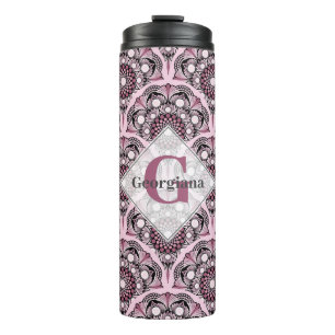 Mit Monogramm Deko Dusky Rose Cherry Blossom Manda Thermosbecher