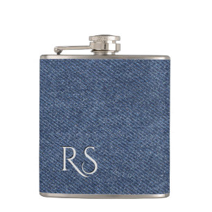 Mit Monogramm Denim Look Flachmann
