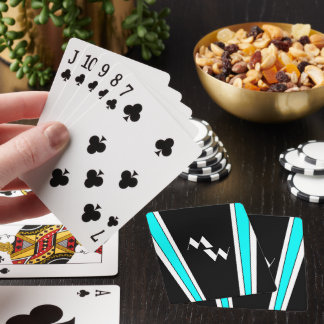 Mit Monogramm Design in Schwarz und Blau Spielkarten
