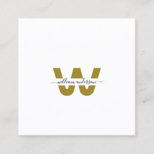 Mit Monogramm Design Trendy Moderner Chic Schlicht Quadratische Visitenkarte