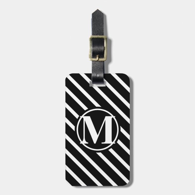 Mit Monogramm Diagonalstreifen Gepäckanhänger (Vorderseite vertikal)