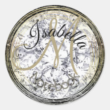 Mit Monogramm Diamant und schwarzer Kristall