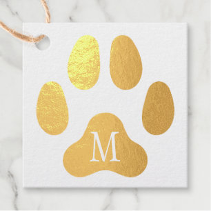 Mit Monogramm Dog Paw-benutzerdefinierter Meldungs Geschenkanhänger