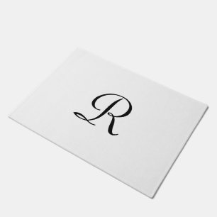 Mit Monogramm Doormat für Weiß und Schwarz Fußmatte