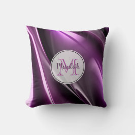 Mit Monogramm dunkel Lila 3D Grafik Kissen