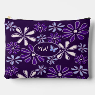 Mit Monogramm dunkle Violette Blume Butterfly Dood Zubehörtasche