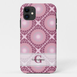 Mit Monogramm Dusky-Rose Dot Mandala geteert Case-Mate iPhone Hülle