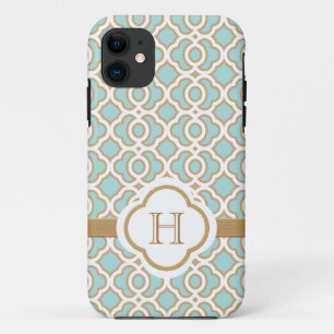 Mit Monogramm Eierschalen-blauer Goldmarokkaner Case-Mate iPhone Hülle