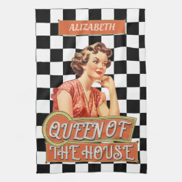 Mit Monogramm, einzigartige Retro-Kunst Geschirrtuch