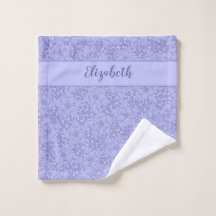 Mit Monogramm Elegant Periwinkle Lila Blauer Flora