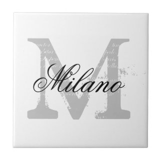 Mit Monogramm, elegante Keramik Fliese