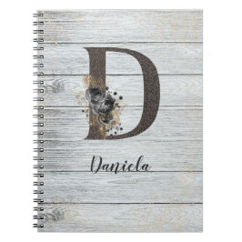 Mit Monogramm Elegante Moderne Goth Black Rose D Notizblock