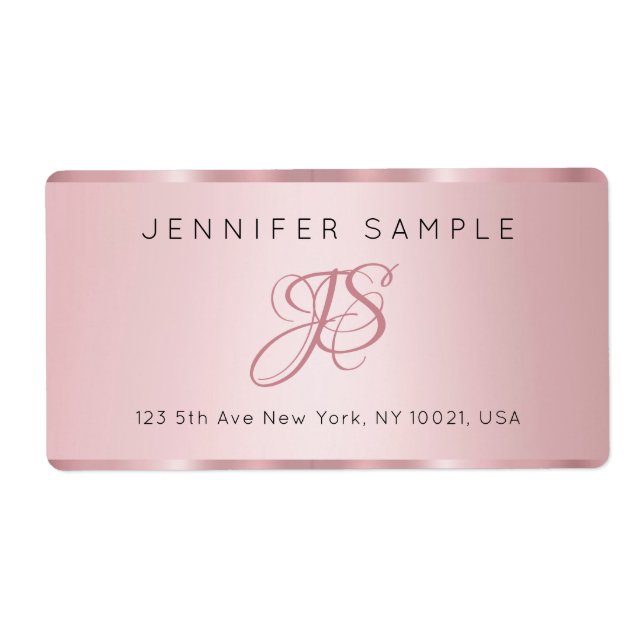 Mit Monogramm Elegante Rose (Vorne)