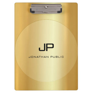 Mit Monogramm, elegantes Gold Look Klemmbrett