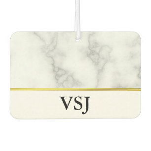 Mit Monogramm elegantes Imitat Weißer Marmor Autolufterfrischer