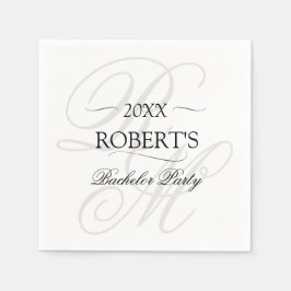 Mit Monogramm elegantes Minimalistisches Bacherlor Serviette