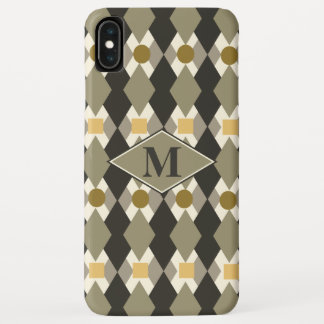 Mit Monogramm Erde tont retro Artmuster Case-Mate iPhone Hülle