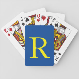 Mit Monogramm Erstblauer Gelbtöner Spielkarten