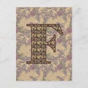 Mit Monogramm Erstklassige F Elegante Postkarte