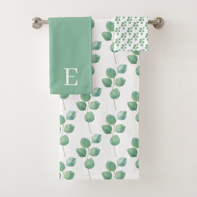 Mit Monogramm Eukalyptus-Handtuch-Set Badhandtuch Set (Insitu)