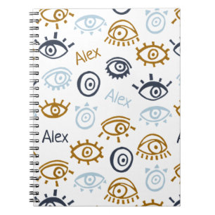 Mit Monogramm Evil Eye Muster Name-Notebook hinz Notizblock
