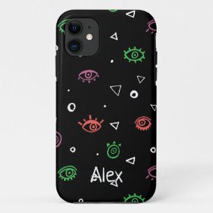 Mit Monogramm Evil Eye Muster Vorname hinzufügen Case-Mate iPhone Hülle