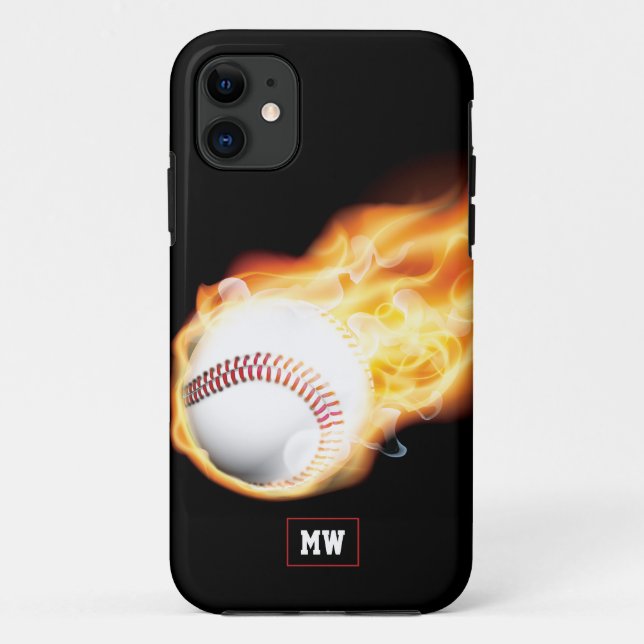 Mit Monogramm Fall Baseball Case-Mate iPhone Case-Mate iPhone Hülle (Rückseite)