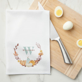 Mit Monogramm Fall von Wasserfarbe Geschirrtuch