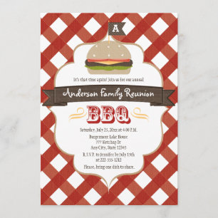 MIT MONOGRAMM FAMILIEN-WIEDERSEHEN-GRILLEN EINLADUNG