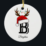 Mit Monogramm Familienname Weihnachten Keramik Ornament<br><div class="desc">Mit Monogramm Familienname Weihnachten</div>