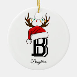 Mit Monogramm Familienname Weihnachten Keramik Ornament