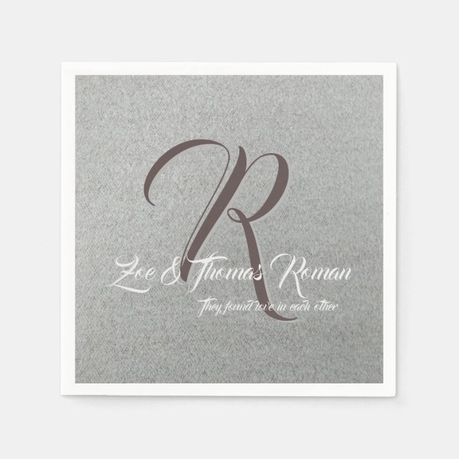 Mit Monogramm Familienserviette Serviette (Vorderseite)