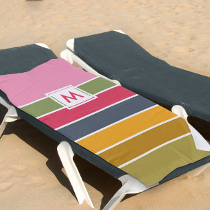 Mit Monogramm Farbblock fett gestrichen Strandtuch