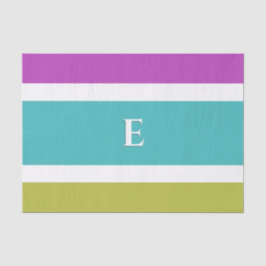 Mit Monogramm Farbblock Moderner Abstrakt gestreif Seidenpapier