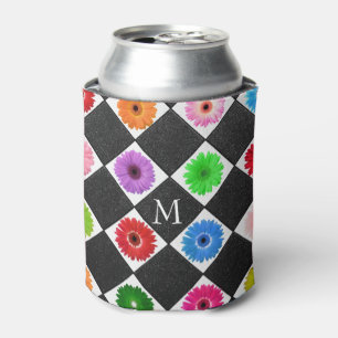 Mit Monogramm, farbiges Daisy-Muster Dosenkühler