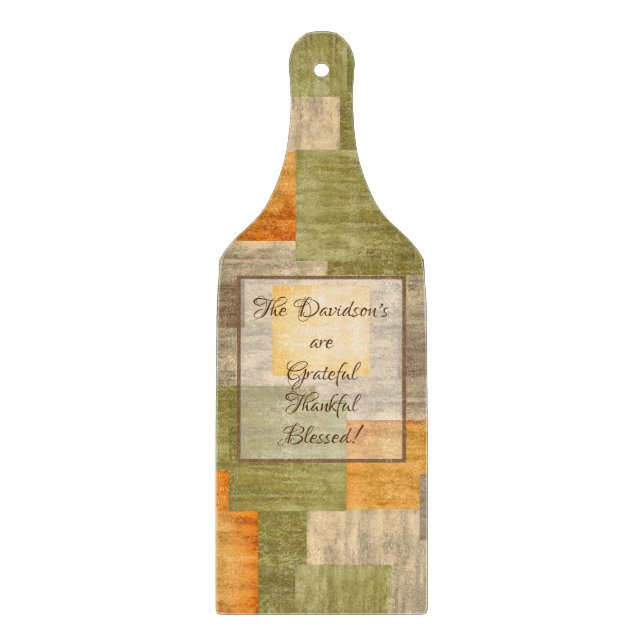 Mit Monogramm Farbklinkenplatine Schneidebrett (Vorderseite)