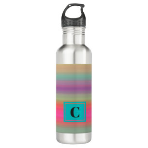 Mit Monogramm Farbstreifen Wasser Flasche Edelstahlflasche