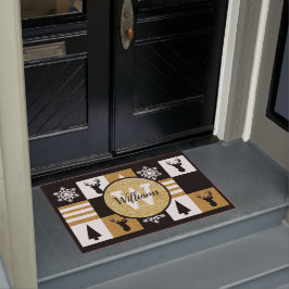 Mit Monogramm Feiertags-Glitzer Fußmatte