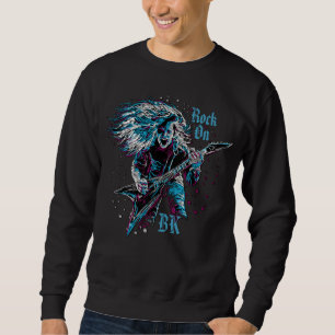 Mit Monogramm Felsen auf Schwermetallsweatshirt Sweatshirt