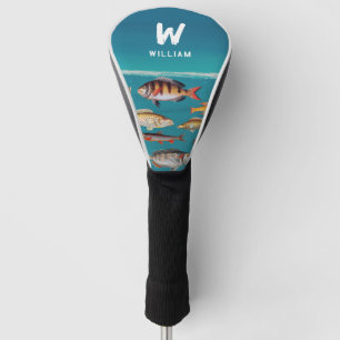Mit Monogramm Fisch unter blauem Ozean Golf Headcover
