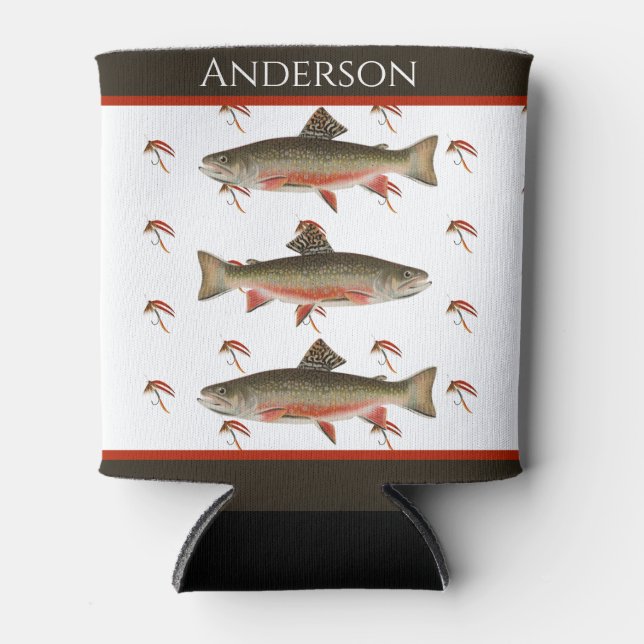 Mit Monogramm Fischer Fischen Bachforelle Dosenkühler (Vorderseite)