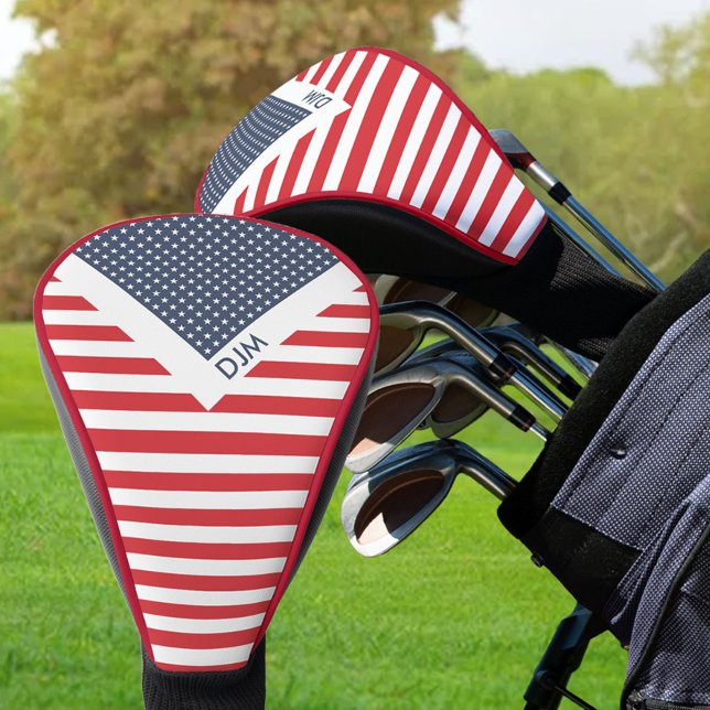 Mit Monogramm Flagge für Rot und Weiß Golf Headcover (Von Creator hochgeladen)