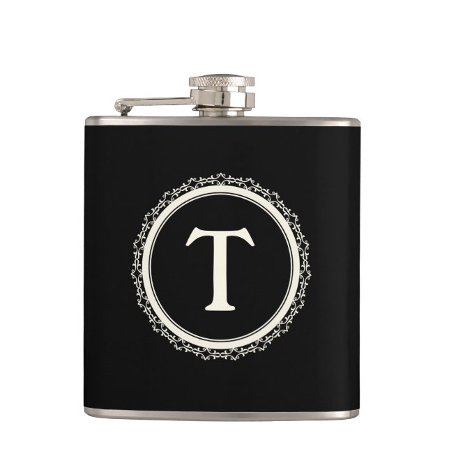 Mit Monogramm Flasche Flachmann (Vorderseite)