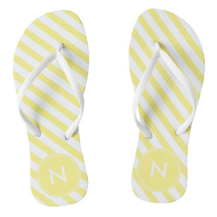 Mit Monogramm Flip Flops mit sonniger Gelbe Streif