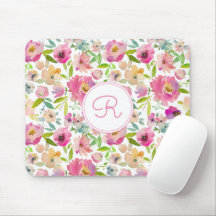 Mit Monogramm Floral Boho Pastel Watercolor