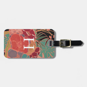 Mit Monogramm floraler Bohemischer Vintager Gepäck Gepäckanhänger
